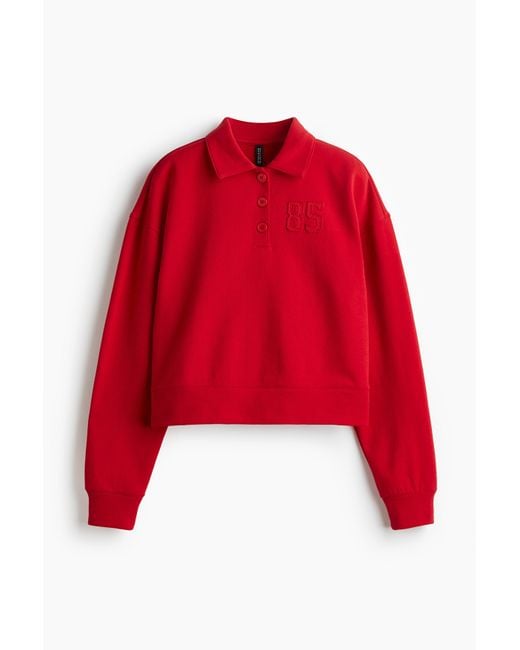 H&M Poloshirt in het Red