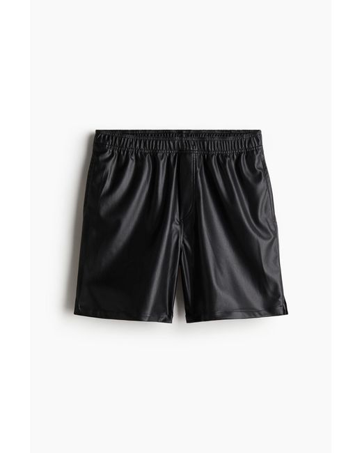 H&M Beschichtete Shorts in Relaxed Fit in Black für Herren