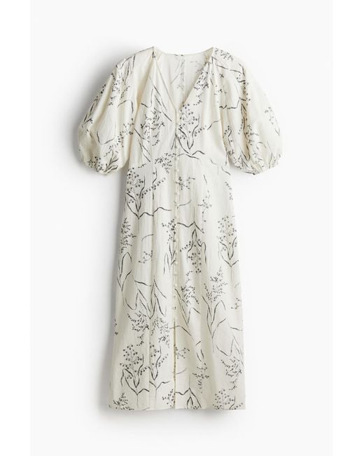 H&M White Durchgeknöpftes Kleid