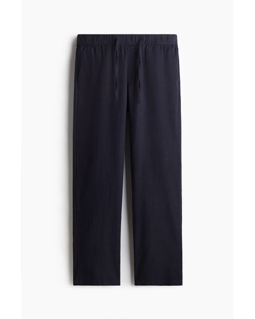 Pantalon Relaxed Fit en lin mélangé H&M pour homme en coloris Blue