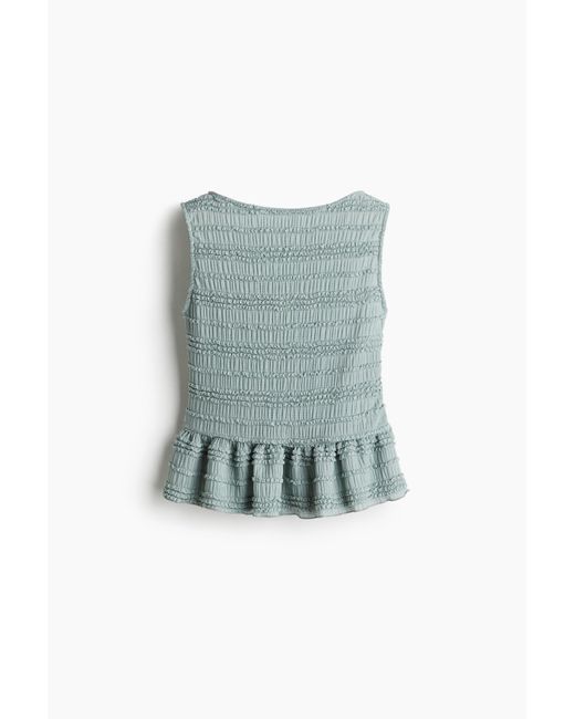 H&M Blue Peplumtop mit Volantbesätzen