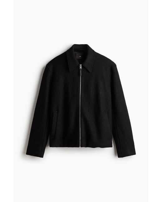 H&M Jacke aus Wollmix in Regular Fit in Black für Herren