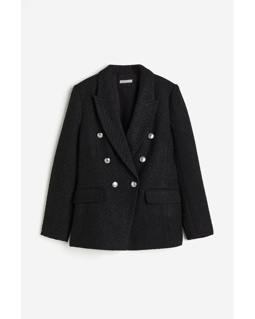 H&M Black Blazer aus Strukturstoff