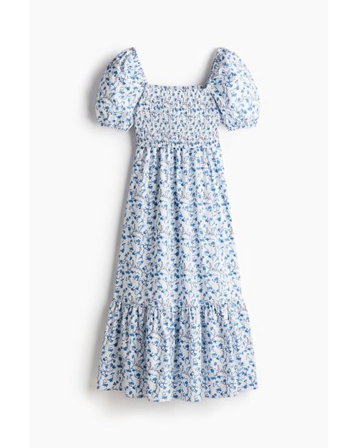 H&M Blue MAMA Stillkleid aus Baumwollpopeline