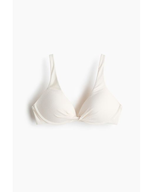 H&M Push-up Bikinitop in het White
