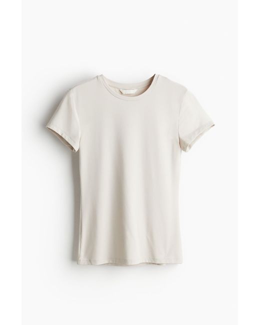 H&M White Figurbetontes T-Shirt