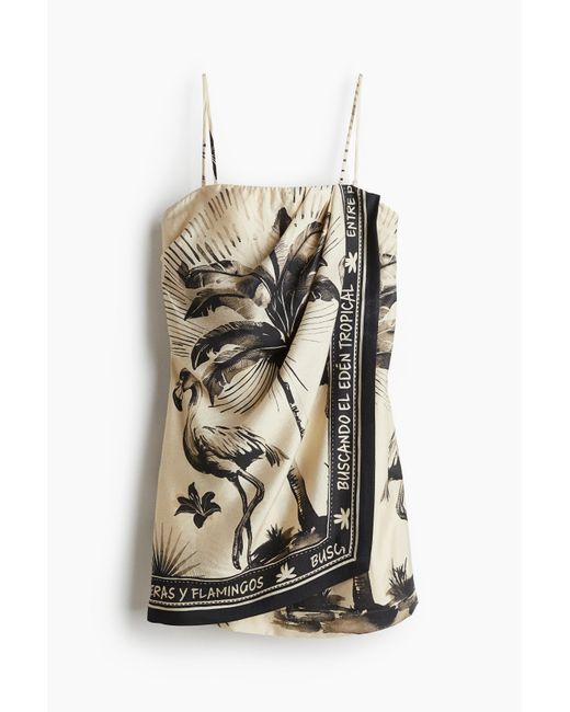 H&M Natural Drapiertes Bandeau-Kleid