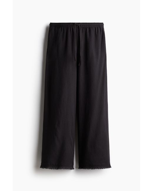 H&M Black Kordelzughose aus Leinenmix