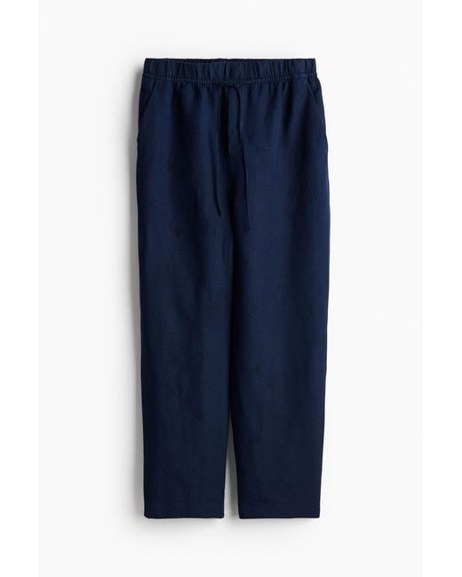 Pantalon effilé en lin mélangé H&M en coloris Blue