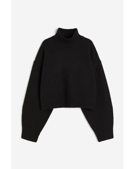 H&M Black Oversized Pullover mit Turtleneck