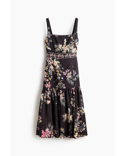H&M Black Kleid aus Leinenmix