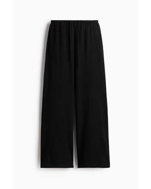 H&M Katoenen Broek Met Drawstring in het Black