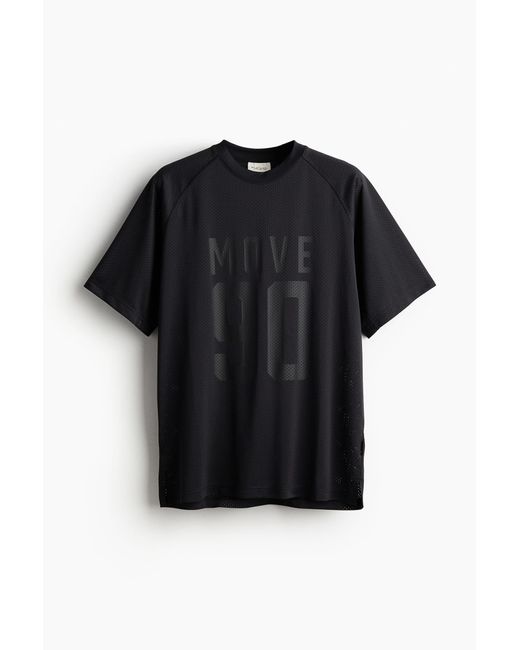 H&M DryMoveTM Sport-T-Shirt aus Mesh in Black für Herren
