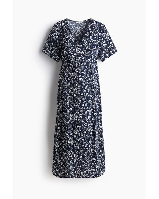 H&M Blue MAMA Before & After Kleid mit Bindegürtel
