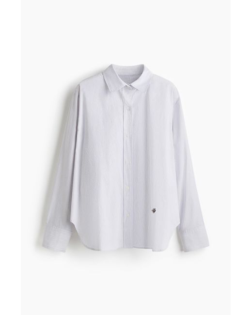 H&M White Hemdbluse aus Popeline