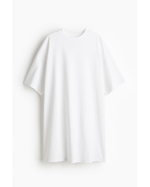 H&M White Oversized T-Shirt-Kleid