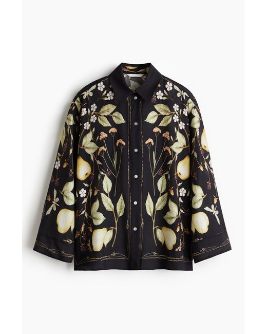 H&M Black Oversized Bluse