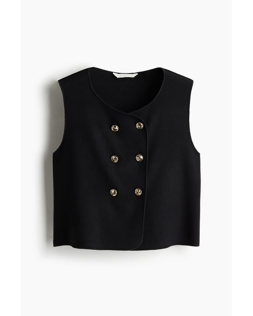 H&M Black Zweireihiges Gilet