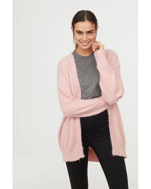H\u0026M Synthetic Fluffy Cardigan in Light 
