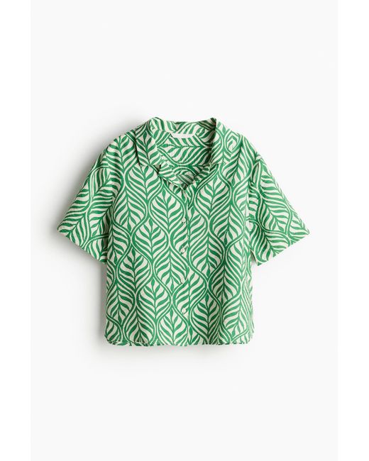 Chemise à col cubain H&M en coloris Green