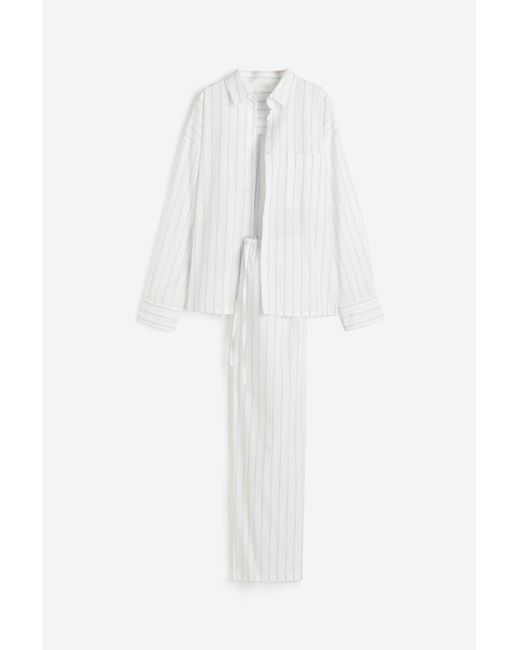 H&M White Zweiteiliger Pyjama