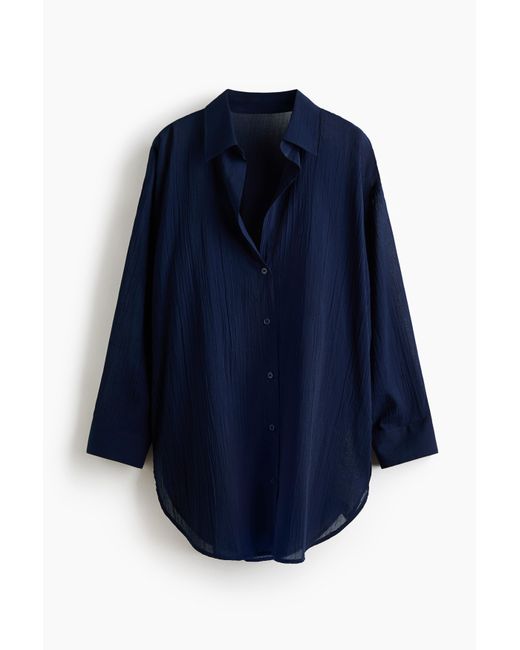 H&M Blue Longbluse aus Baumwolle