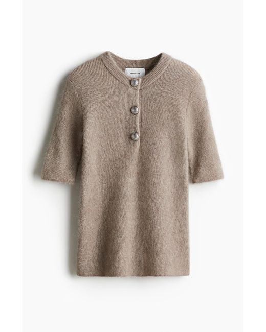 H&M Top Van Mohairmix Met Knopen in het Brown