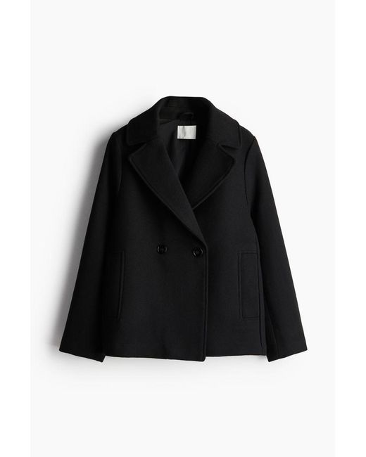 Caban Court H M en coloris Noir Lyst
