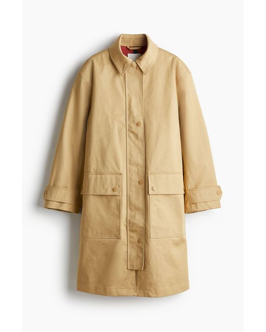 H&M Natural Mantel aus gebondetem Twill
