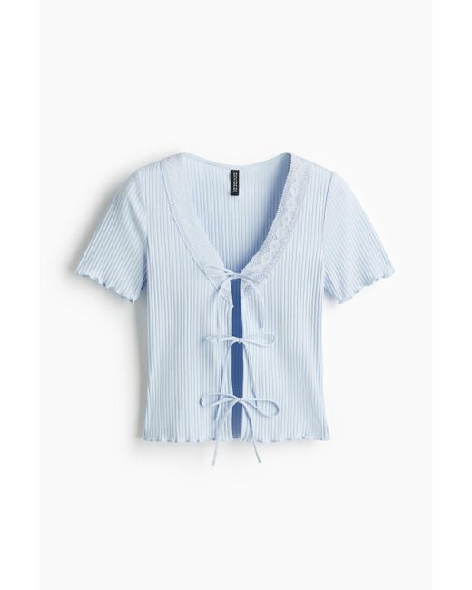 H&M Blue Shirt zum Binden