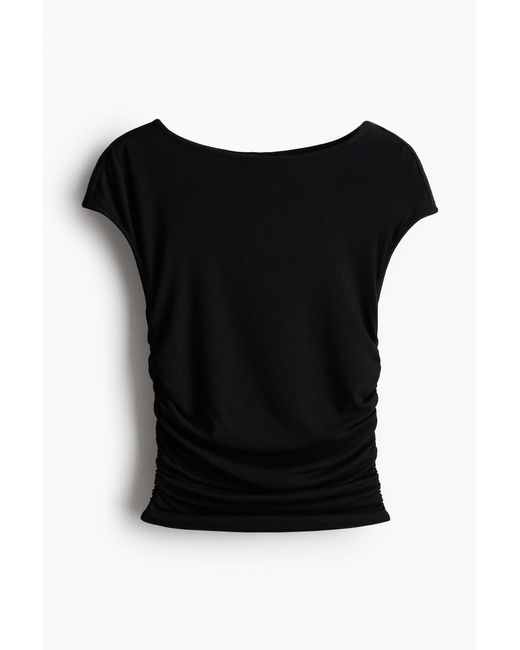 H&M Black Shirt mit Kappenärmeln