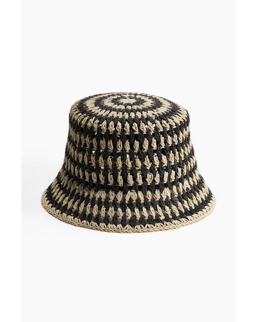 H&M Bucket Hat aus Stroh in Black für Herren