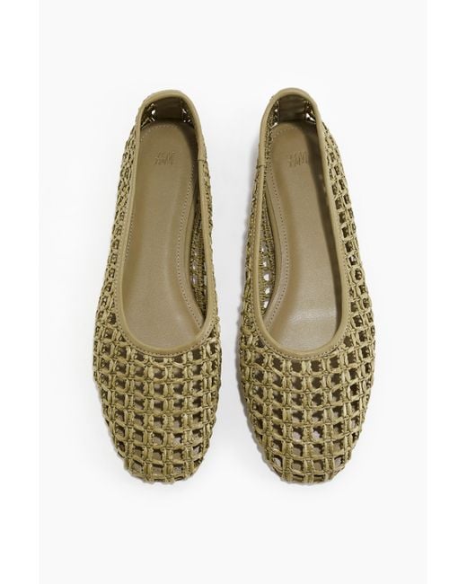 Ballerines en paille H&M en coloris Vert Lyst
