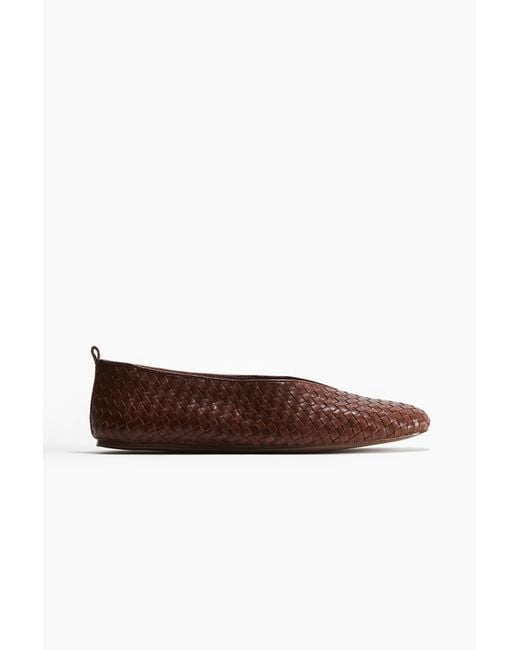 Ballerines en cuir tressé H&M en coloris Brown
