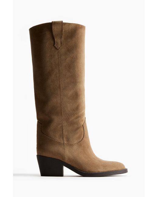 Px Cowboystiefel Kniehohe Boots Beige Brown Zign Stiefel Beige