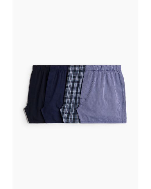 H&M 4er-Pack Boxershorts in Blue für Herren