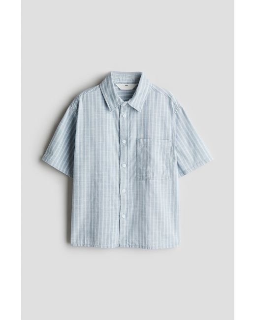 Chemise À Manches Courtes En Coton H&M pour homme en coloris Blue