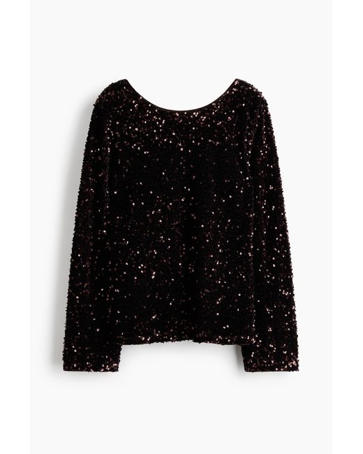 Top À Sequins H&M en coloris Black