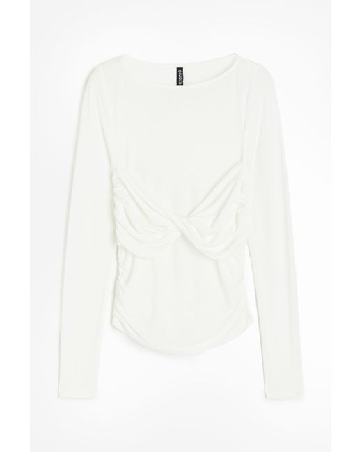H&M White Shirt mit Twist-Detail
