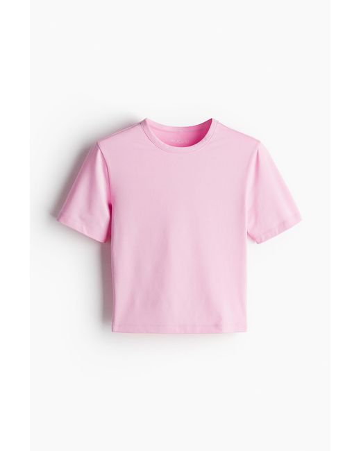 H&M Pink DryMoveTM Kurzes Sportshirt