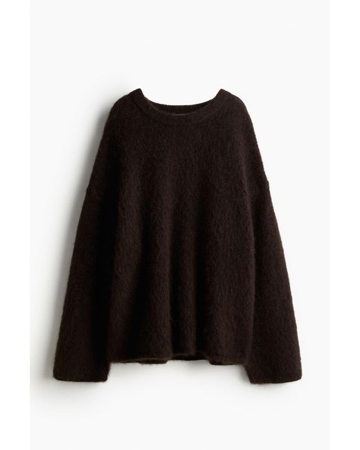 H&M Black Oversize-Pullover aus Mohairmix