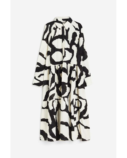 H&M White Blusenkleid