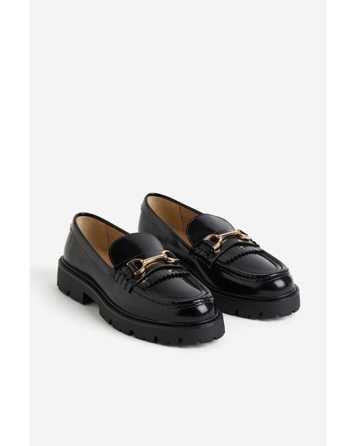 H&M Chunky Leren Loafers in het Black
