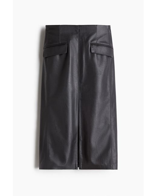 H&M Kokerrok Met Coating in het Black
