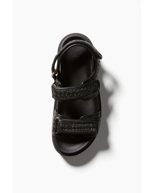 H&M Black Sandaletten mit Flechtriemen
