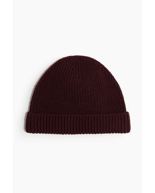 H&M Red Gerippte Beanie