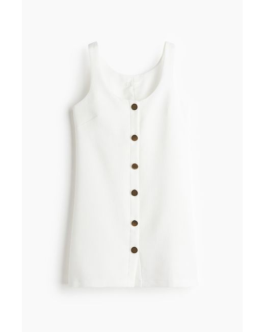 H&M White Durchgeknöpftes Kleid