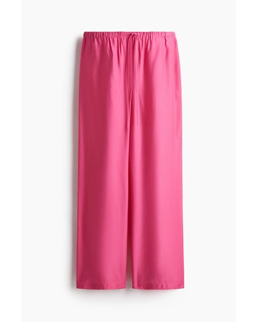 H&M Pink Kordelzughose in Loose Fit