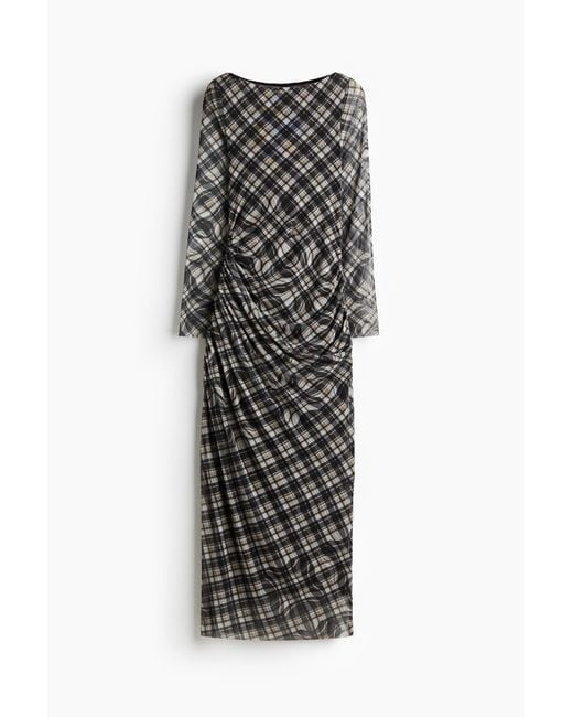 H&M Black Meshkleid mit Raffungen