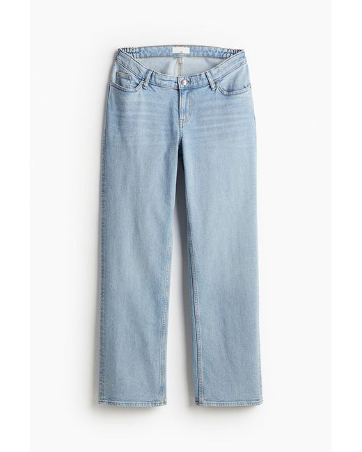 H&M Mama Before & After Wide Low Jeans in het Blue